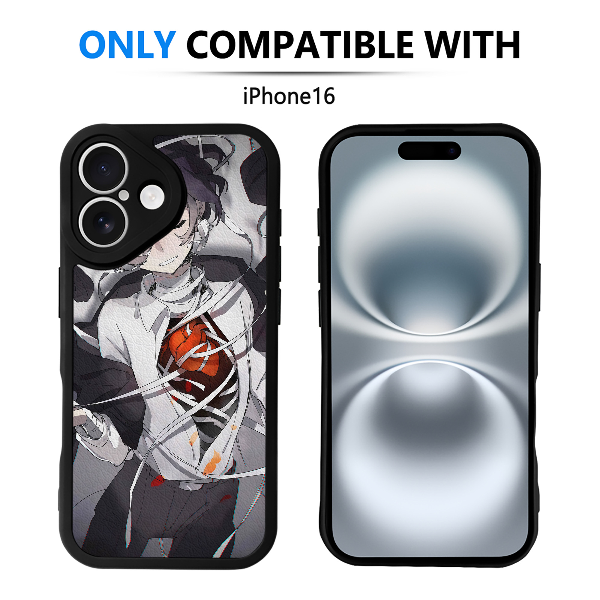 （画像用） 文豪ストレイドッグス Bungo Stray Dogs 【iPhone 16シリーズ対応】シリコンスマホケース（レザー調） 材質：シリコン